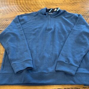 Lands' End Men's Blue Quarter-Zip Pullover
